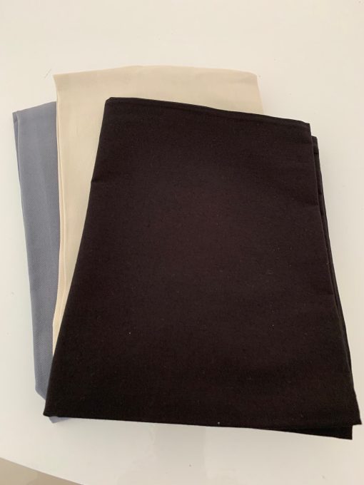 APRONS - 2 X ECRU (OFF WHITE) and 2 X MID GREY + FREE BLACK PILLOW CASE