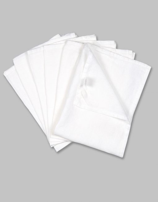 White linen blank tea towels - 6 pack - Image 5