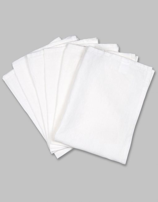 White linen blank tea towels - 6 pack - Image 4